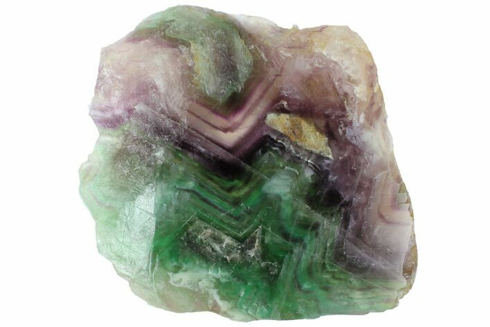 Polished Green & Purple Fluorite Slab - China #98628